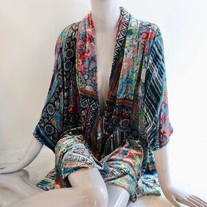 Johnny Was Silk/Velvet Kimono